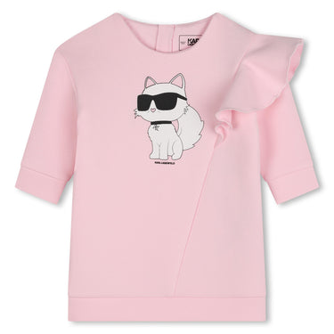 KARL LAGERFELD Vestido para bebé con olanes y print al frente